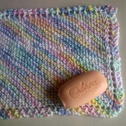Wash cloth or Dish cloth - 100% cotton, pastel mult-coloured - Excellent for Exfoliating.