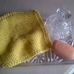 Lemon Wash or Dish Cloth - 100% Cotton - Hand - Knitted in Scotland